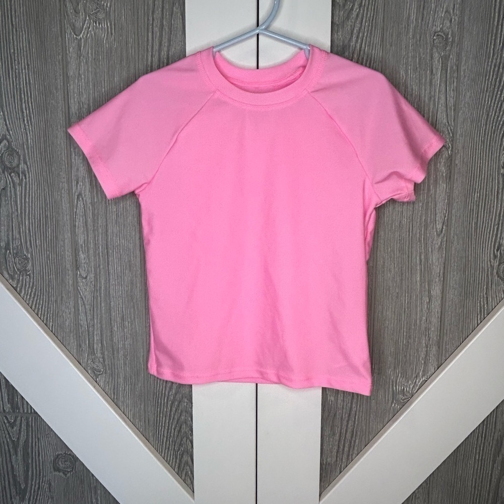 D17.25 Wonder Nation Solid Pink Girls Tee 6/6x
